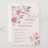 Elegantes, weichrosa Brautparty Einladung (Vorderseite)
