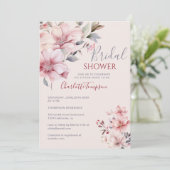 Elegantes, weichrosa Brautparty Einladung (Stehend Vorderseite)