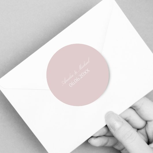 Elegantes Weichrosa Save the Date Runder Aufkleber
