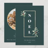 Elegantes WEIHNACHTEN Gold Winter Berry Frame Foto (Vorne/Hinten)