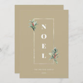 Elegantes WEIHNACHTEN Gold Winter Berry Frame Foto (Vorne/Hinten)