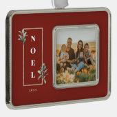 Elegantes WEIHNACHTEN Gold Winter Berry Frame Foto Rahmen-Ornament Silber (Rechts)