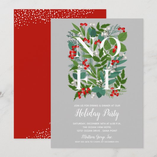 Elegantes WEIHNACHTEN Grün Weihnachten Party Einla (Vorne/Hinten)