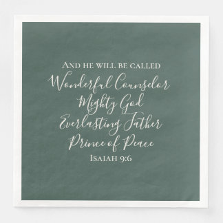 Elegantes Weihnachten im Zeichen von Jesaja 9:6 in Serviette