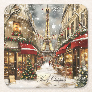 Elegantes Weihnachten in Paris Urlaub Rechteckiger Pappuntersetzer