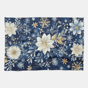 Elegantes Weihnachten mit Blau und Gold: Weihnacht Geschirrtuch