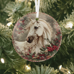 Elegantes Weihnachten mit Pferden Ornament Aus Glas