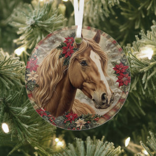 Elegantes Weihnachten mit Pferden Ornament Aus Glas