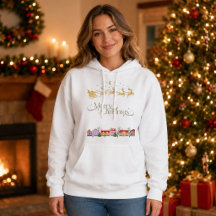 Elegantes Weihnachten Santa-Schlitten Damen Weiß