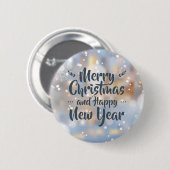 Elegantes Weihnachten und glückliches Neues Jahr | Button (Vorne & Hinten)