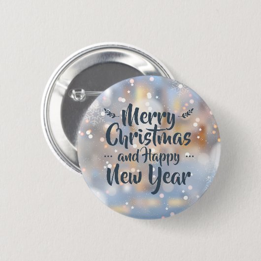 Elegantes Weihnachten und glückliches Neues Jahr | Button (Vorne & Hinten)