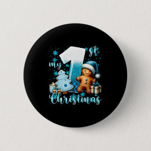Elegantes Weihnachten Wasserfarbe Schnee Kinder T- Button