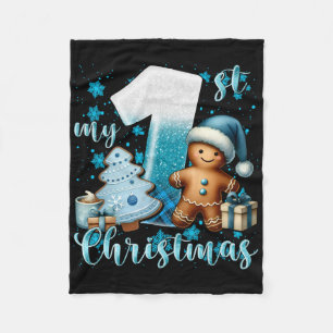 Elegantes Weihnachten Wasserfarbe Schnee Kinder T- Fleecedecke