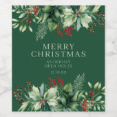 Elegantes Weihnachten Weinetikett (Einzelnes Label)