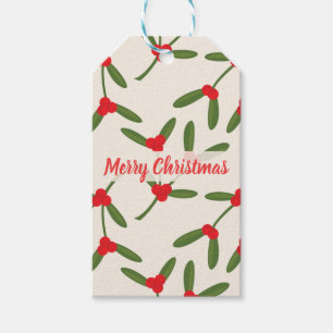 Elegantes Weihnachten Winterbeeren Feiertag Geschenkanhänger