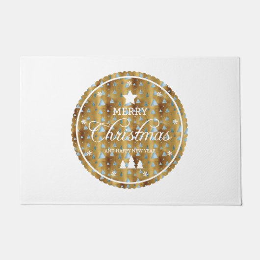 Elegantes Weihnachts-Abzeichen Sparkling in Gold G Fußmatte (Vorderseite)