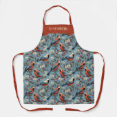 Elegantes Weihnachts-Bird Winter Holiday Pattern Schürze (Vorderseite)