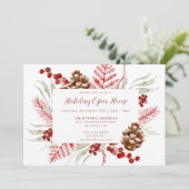 Elegantes Weihnachts-Blumenhaus Einladung (Stehend Vorderseite)