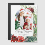 Elegantes Weihnachts-Botanisches Foto Magnetkarte (Vorne/Hinten)