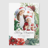 Elegantes Weihnachts-Botanisches Foto Magnetkarte (Vorderseite)