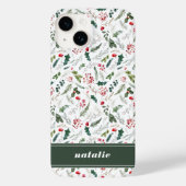 Elegantes Weihnachts-Botanisches Muster Case-Mate iPhone Hülle (Rückseite)