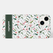 Elegantes Weihnachts-Botanisches Muster Case-Mate iPhone Hülle (Rückseite (Horizontal))