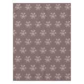 Elegantes Weihnachts-Braun-Silberschneeflocken-Mus Tischdecke (Vorderseite)