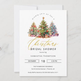 Elegantes Weihnachts-Brautparty QR Code Foto Einladung