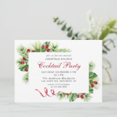Elegantes Weihnachts-Cocktail-Party Einladung (Stehend Vorderseite)