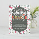 Elegantes Weihnachts-Cookie-Exchange-Party Grün Einladung (Stehend Vorderseite)