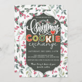 Elegantes Weihnachts-Cookie-Exchange-Party Grün Einladung (Vorne/Hinten)