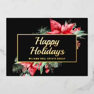 Elegantes Weihnachts-Corporate Gruß Gold Folien Feiertagskarte