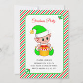 Elegantes Weihnachts-Elf-Party Einladung (Vorderseite)