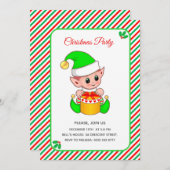 Elegantes Weihnachts-Elf-Party Einladung (Vorne/Hinten)