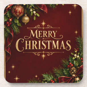 Elegantes Weihnachts-Erbe, Vintage-Botanik neu Getränkeuntersetzer