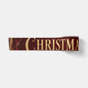 Elegantes Weihnachts-Erbe, Vintage-Botanik neu Satinband