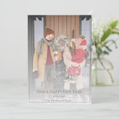 Elegantes Weihnachts-Foto | Grau Feiertagskarte (Stehend Vorderseite)