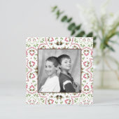 Elegantes Weihnachts-Foto Grüne Platz Einladung (Stehend Vorderseite)