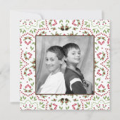 Elegantes Weihnachts-Foto Grüne Platz Einladung (Vorderseite)