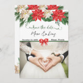 Elegantes Weihnachts-Foto Hochzeit Speichern Sie d Einladung (Vorne/Hinten)
