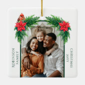Elegantes Weihnachts-Foto Keramikornament (Rückseite)