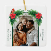 Elegantes Weihnachts-Foto Keramikornament (Vorderseite)