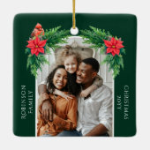 Elegantes Weihnachts-Foto Keramikornament (Rückseite)