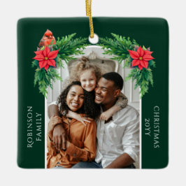 Elegantes Weihnachts-Foto Keramikornament