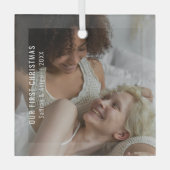 Elegantes Weihnachts-Foto Ornament Aus Glas (Vorderseite)