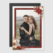 Elegantes Weihnachts-Foto Save the Date Magneteinladung (Vorne/Hinten)