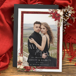 Elegantes Weihnachts-Foto Save the Date Magneteinladung