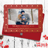 Elegantes Weihnachts-Foto Snowflake Folien Feiertagskarte