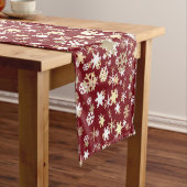 Elegantes Weihnachts-Gold-Snowflake-Muster Kurzer Tischläufer (Beispiel)