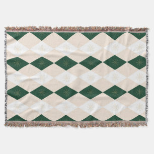Elegantes Weihnachts-Harlequin-Muster mit Schneefl Decke